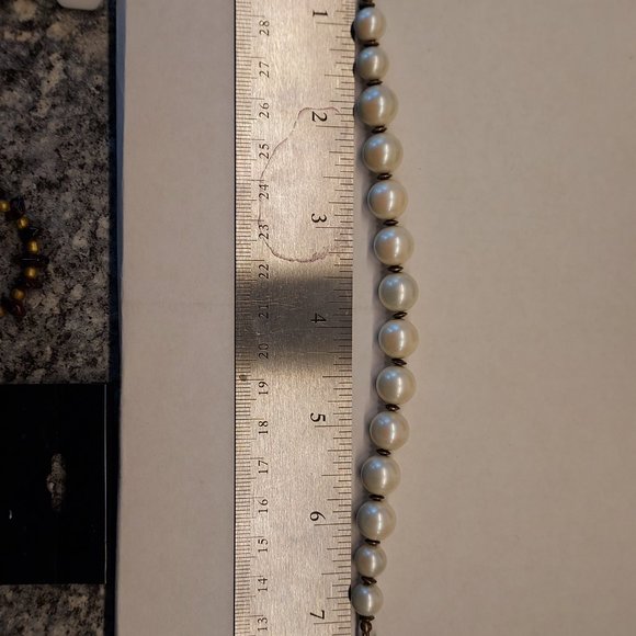 Giant graduated Pearl necklace and Bracelet .925 - Picture 7 of 9